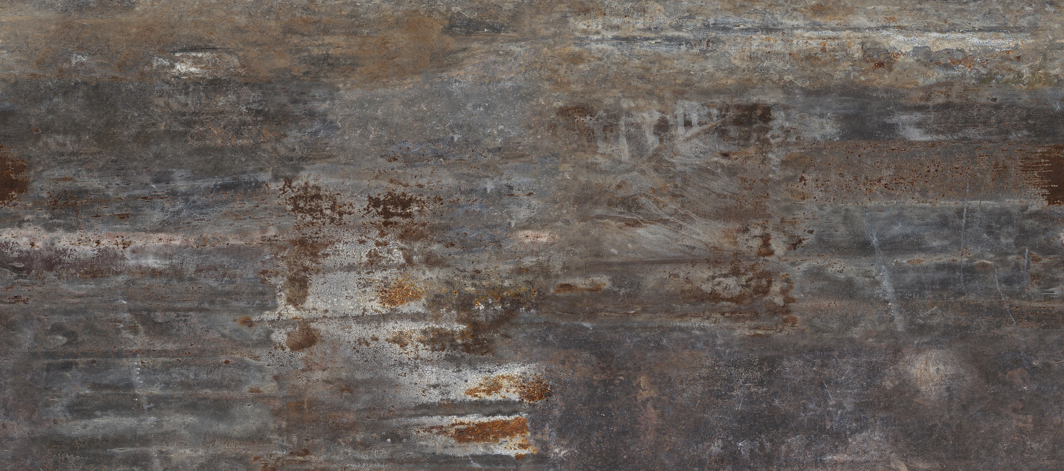 Close-up of R120 Native Steel waterproof SPC wall panel from the Rocko Tiles collection – aged metal effect