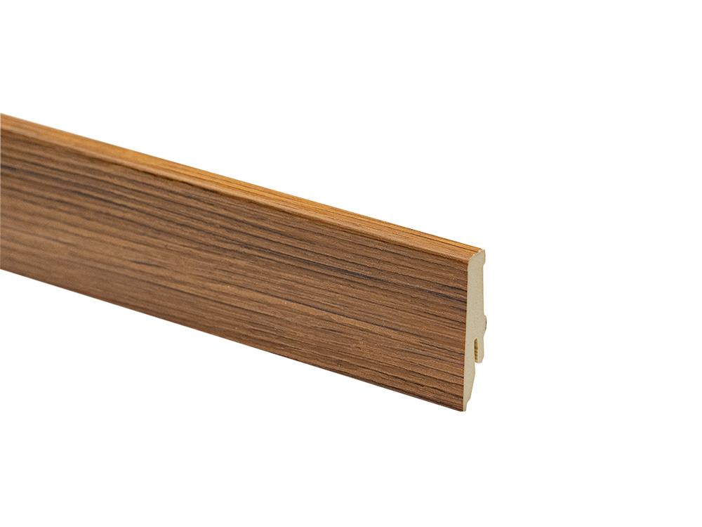 Detailed close-up of R127 Plastic Skirting Board K58C, showcasing its texture and design.