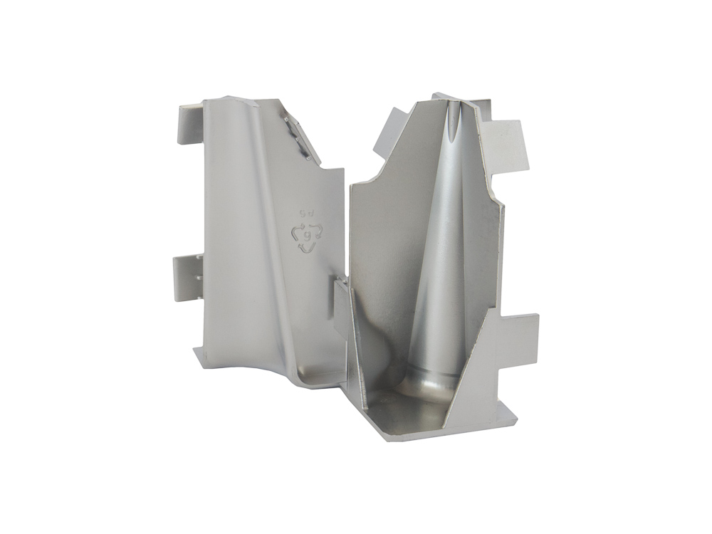 Inner corners K58C with silver colour of the German brand Add2® for MDF or PVC floor sill with a height of 58 mm. 2 pcs/pack.