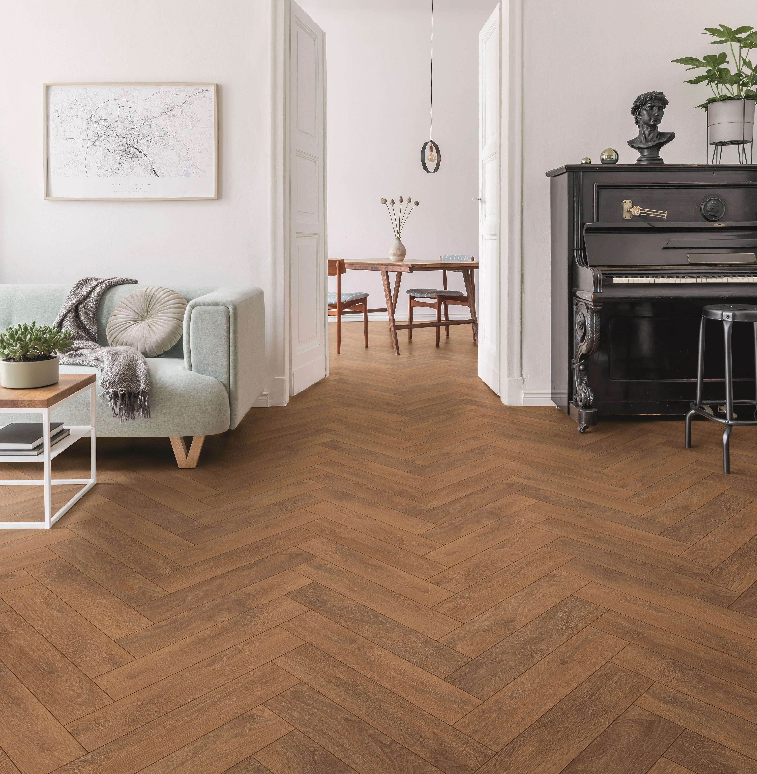 Room featuring the timeless beauty of 8573 Harlech Oak, creating a warm and inviting atmosphere.