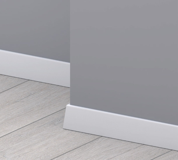 MDF wood floor sill with cable channel and height 58 mm.