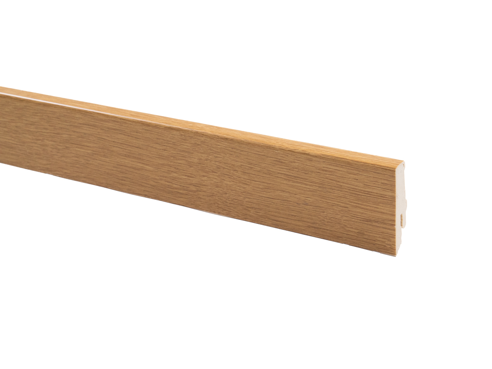 Detailed close-up of R081 Plastic Skirting Board K58C, showcasing its texture and design.