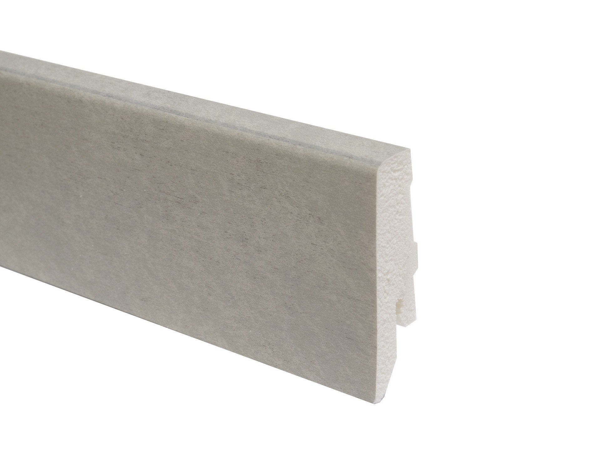 PVC floor sill with cable channel and height 58 mm, suitable for vinyl flooring in grey colour