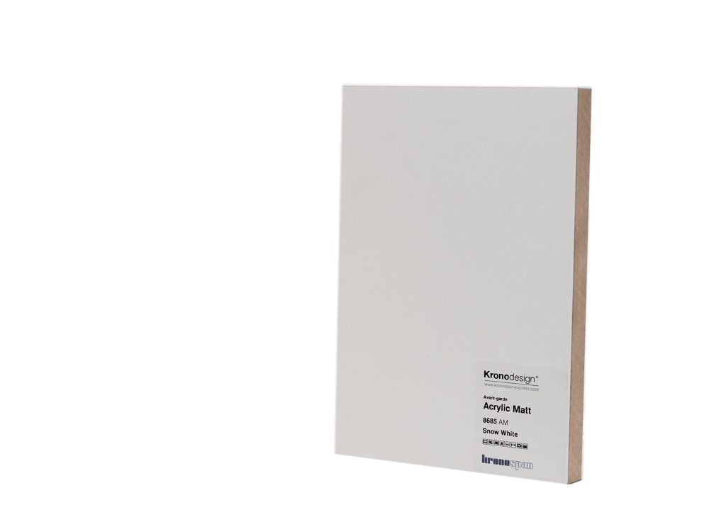 Close-up image of the 8685 Snow White AM product, showcasing its pristine white surface with a smooth and glossy finish.