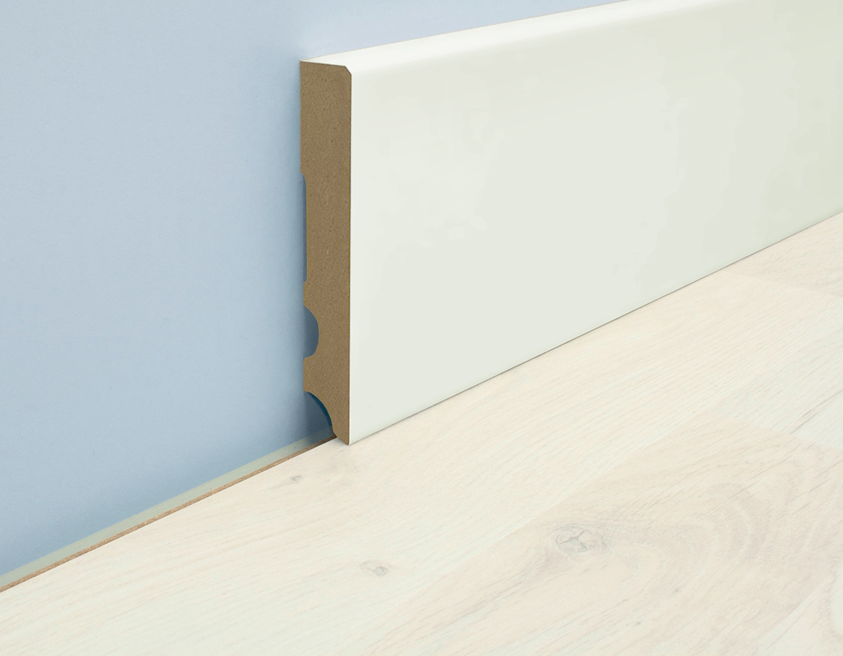 Easily installed with glue, nails or screws. It has a cable channel.