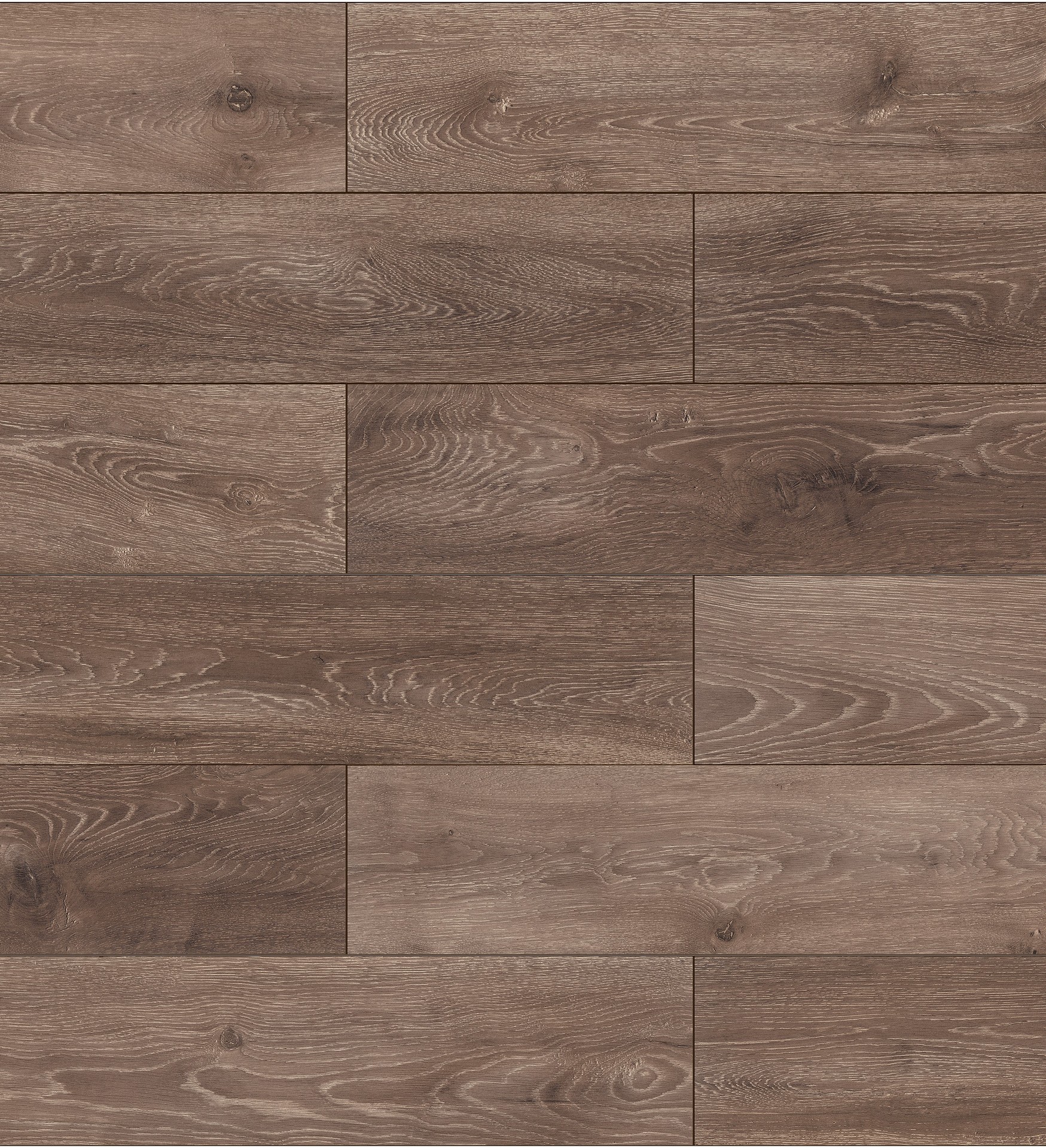 Close-up of 'K233 Earthen Oak MO.RE!' flooring highlighting detailed oak-like grain patterns and warm earthy hues.