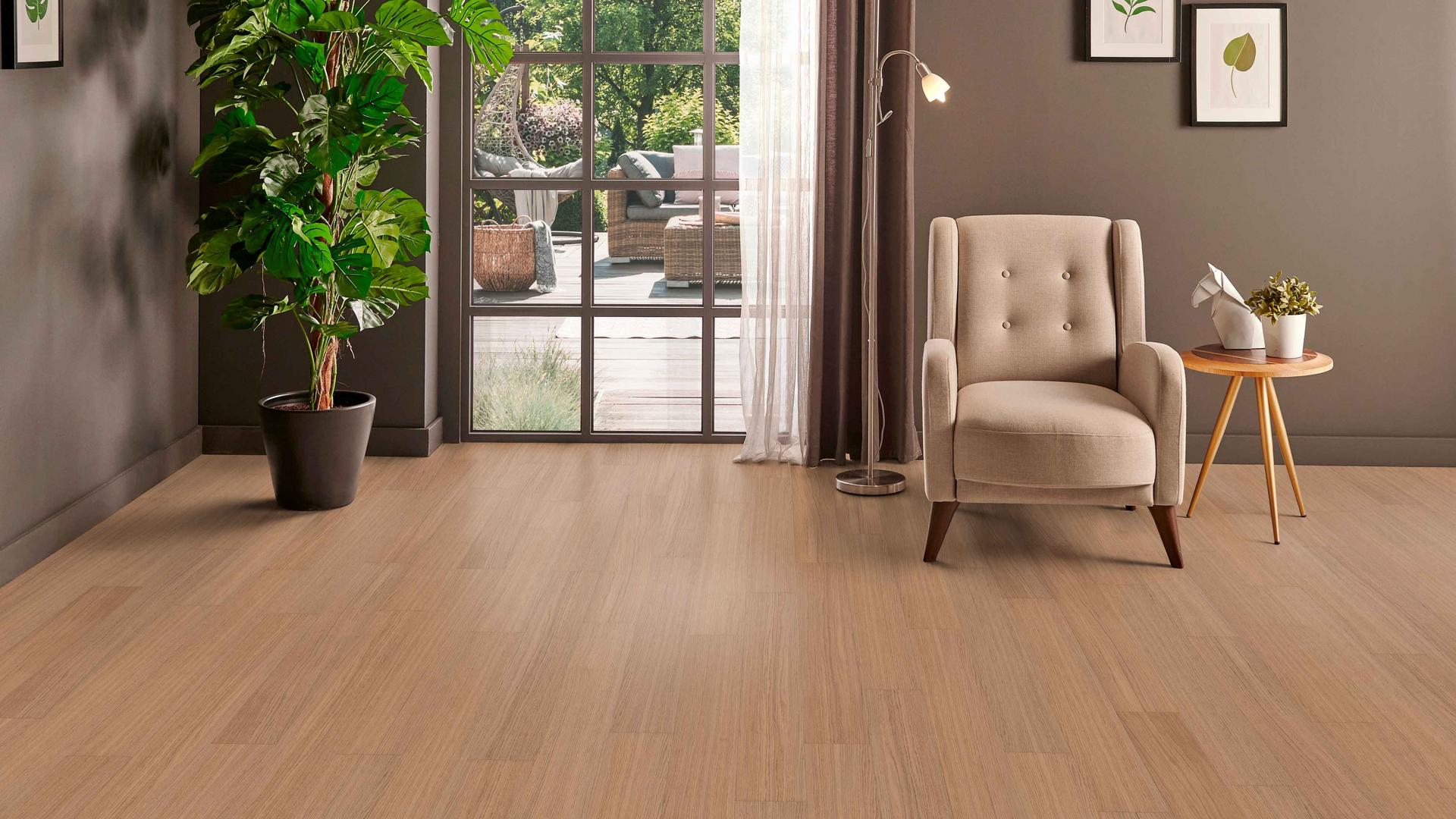 EIMA Oak Noble Maroon real wood flooring in a warm and inviting living room