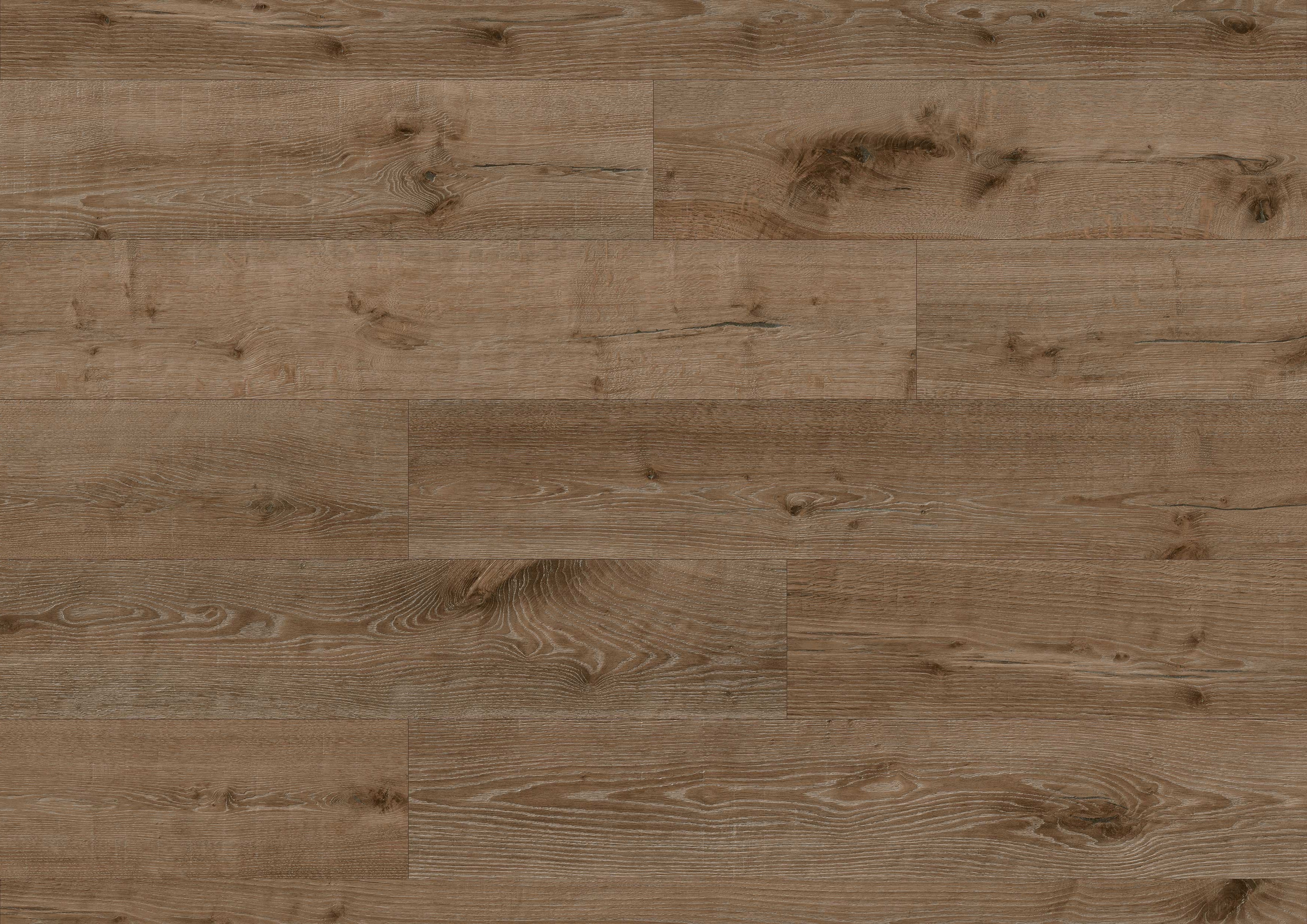 Nahaufnahme des Laminatbodens K664 Hare Tegernsee Eiche - weiche, neutrale Töne mit natürlicher Holzmaserung