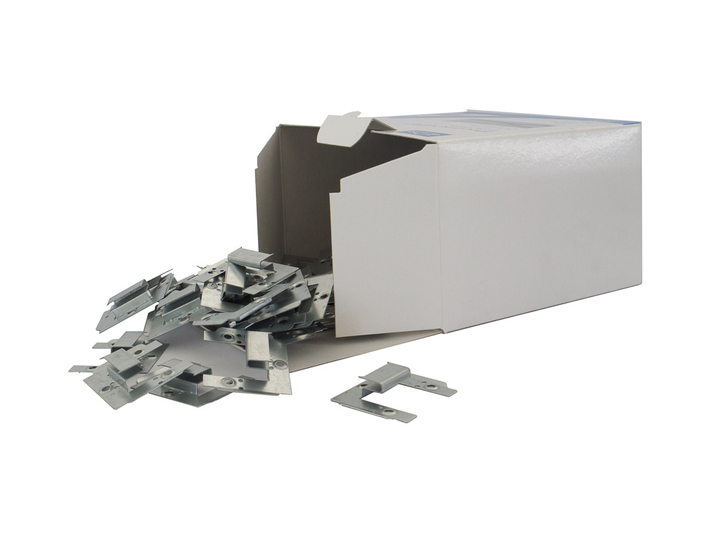 Kronowall profile brackets for mounting Krono Original wall panels in one, two or three planes with 3D effect.