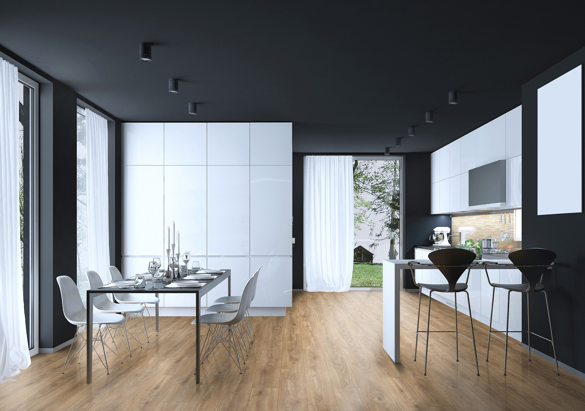 The flooring is compatible with for “low-temperature” underfloor heating and cooling systems. 