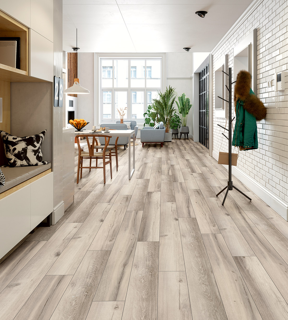 K506 Lunar Range Oak oak flooring in a stylish and cozy living room setting