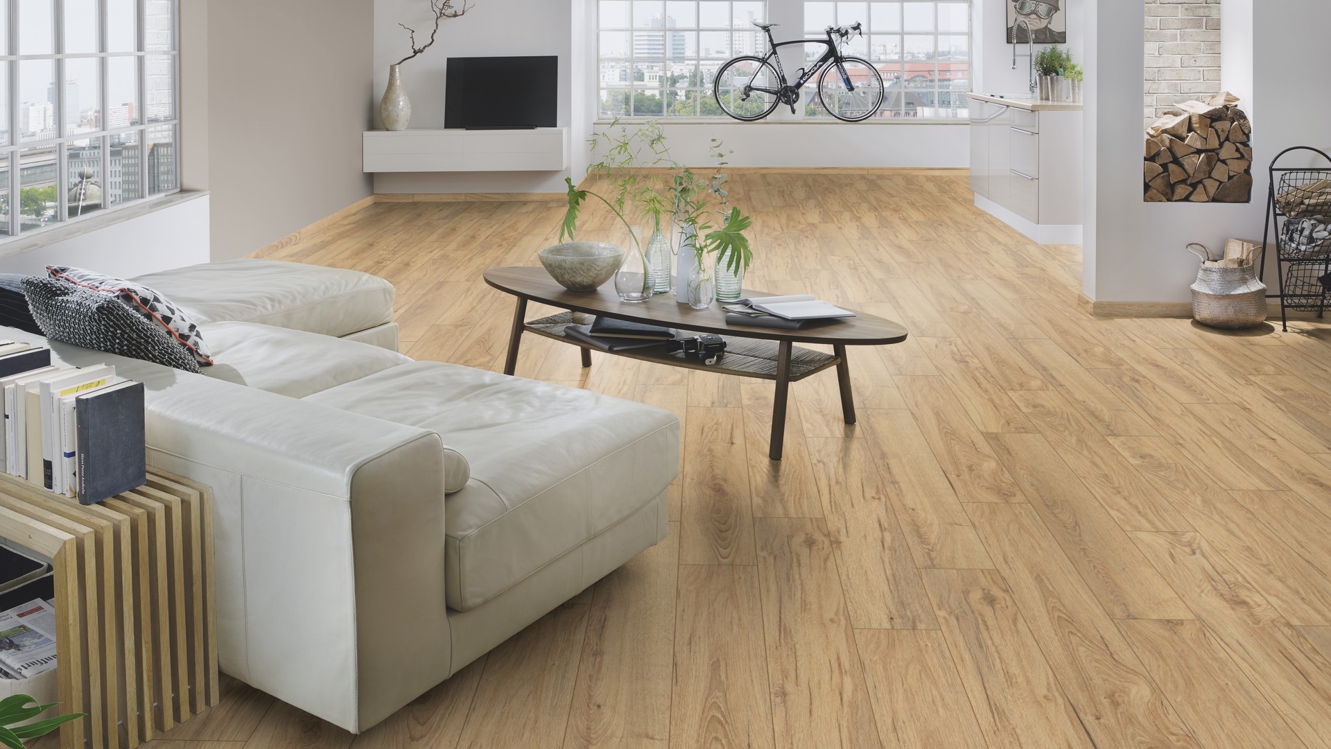A Living room highlighting the versatility of K419 Armoury Oak, complementing various interior styles with its classic charm.