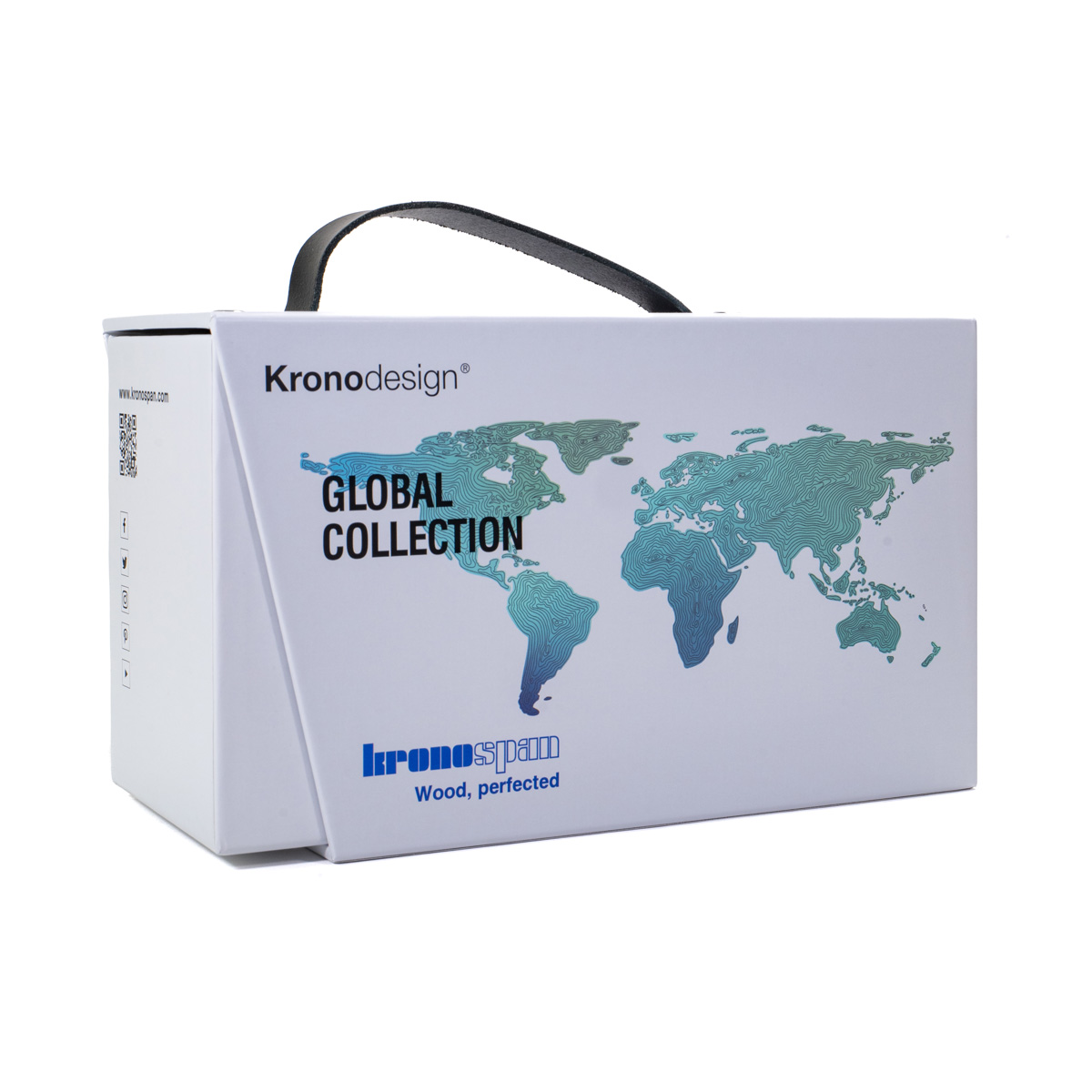 A set of Kronodesign Global Collection 23/27 swatches, featuring a diverse range of colors, patterns, and textures for interior design and decoration inspiration.