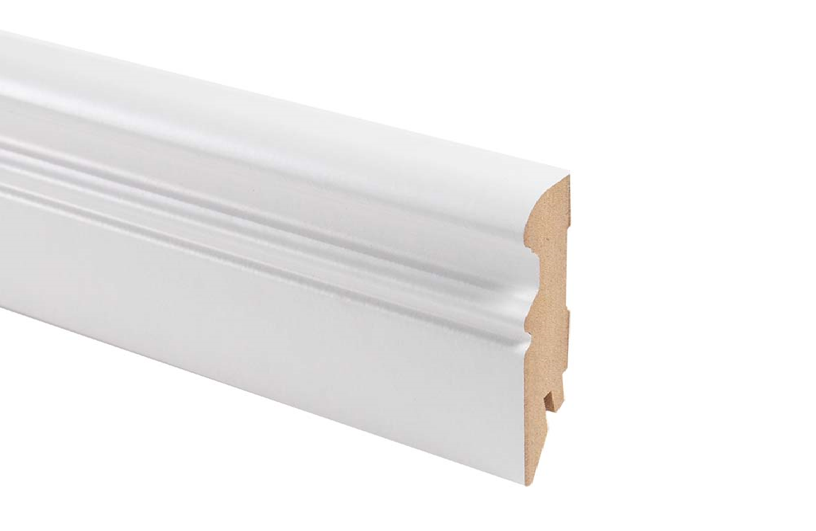 9002 White MDF Skirting Board 80 mm
