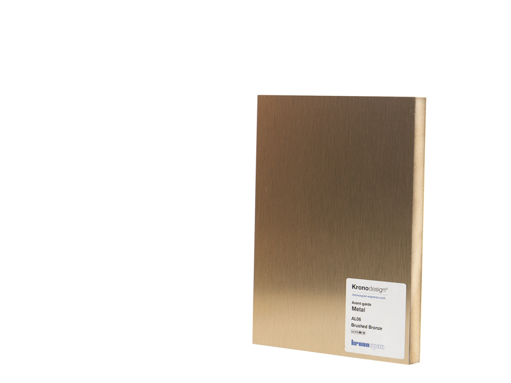 Kronodesign's AL06 Brushed Bronze product, showcasing Avant Garde design and metallic finish.