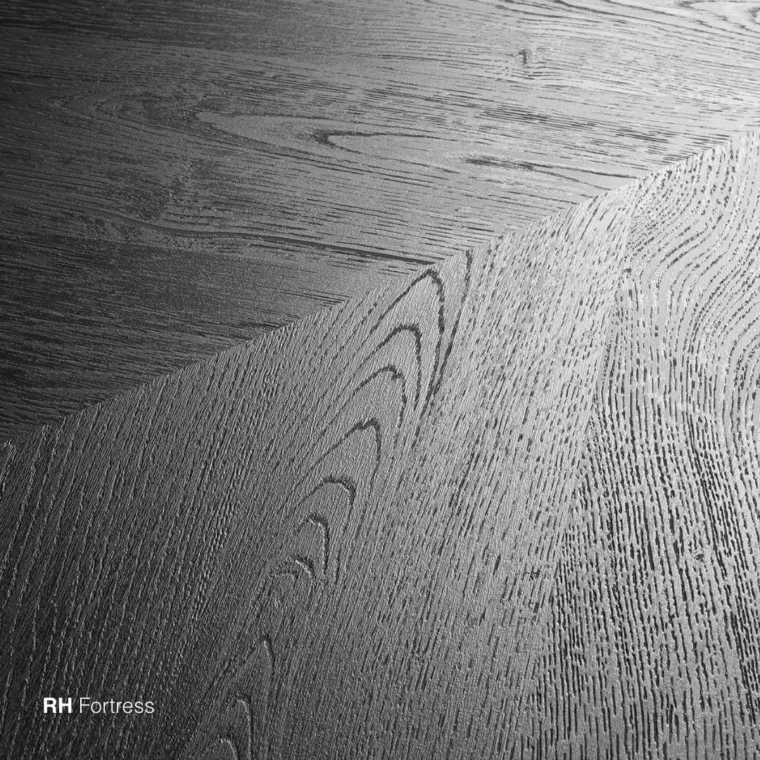 A black and white photo of Laminate Flooring's Fortress wood floor.