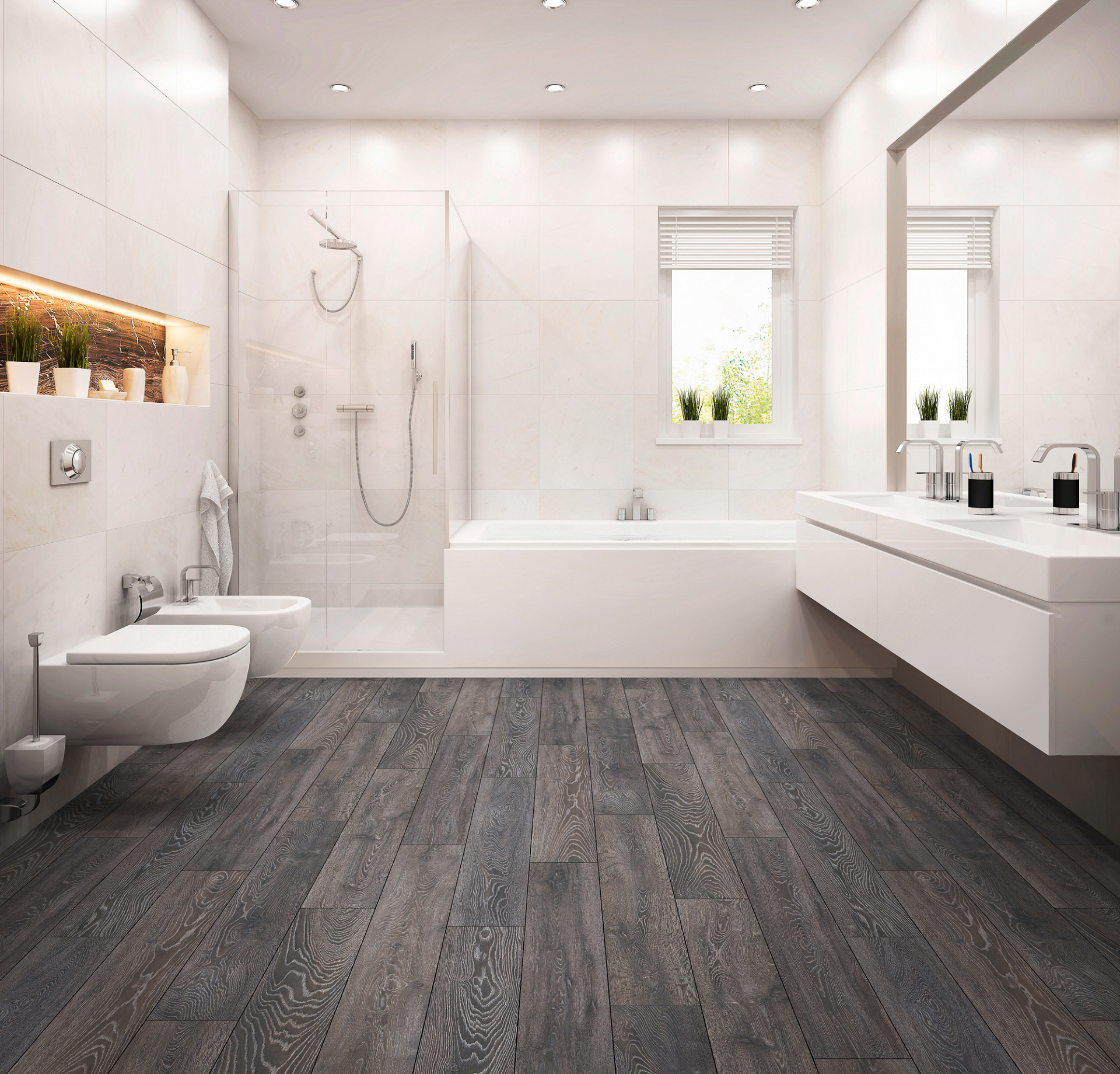 5541 Bedrok Oak vanity in a stylish bathroom.