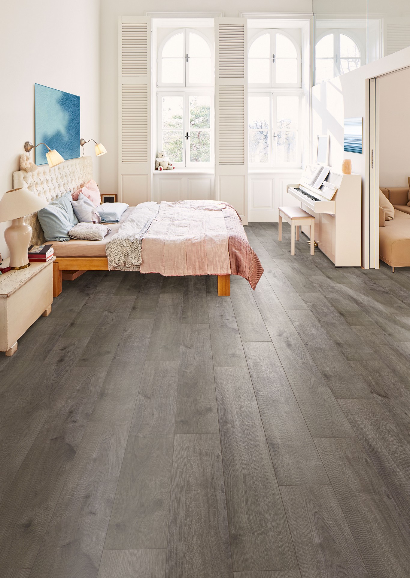 Room setting featuring Z200 Ramsey Oak SPC flooring for a warm and inviting look