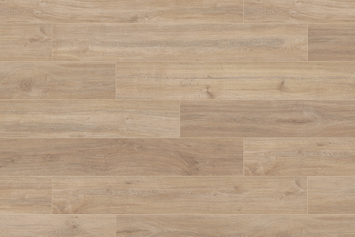 Top view of 5966 Khaki Oak laminate flooring with medium brown tones and natural wood grain from Super Natural Classic® collection