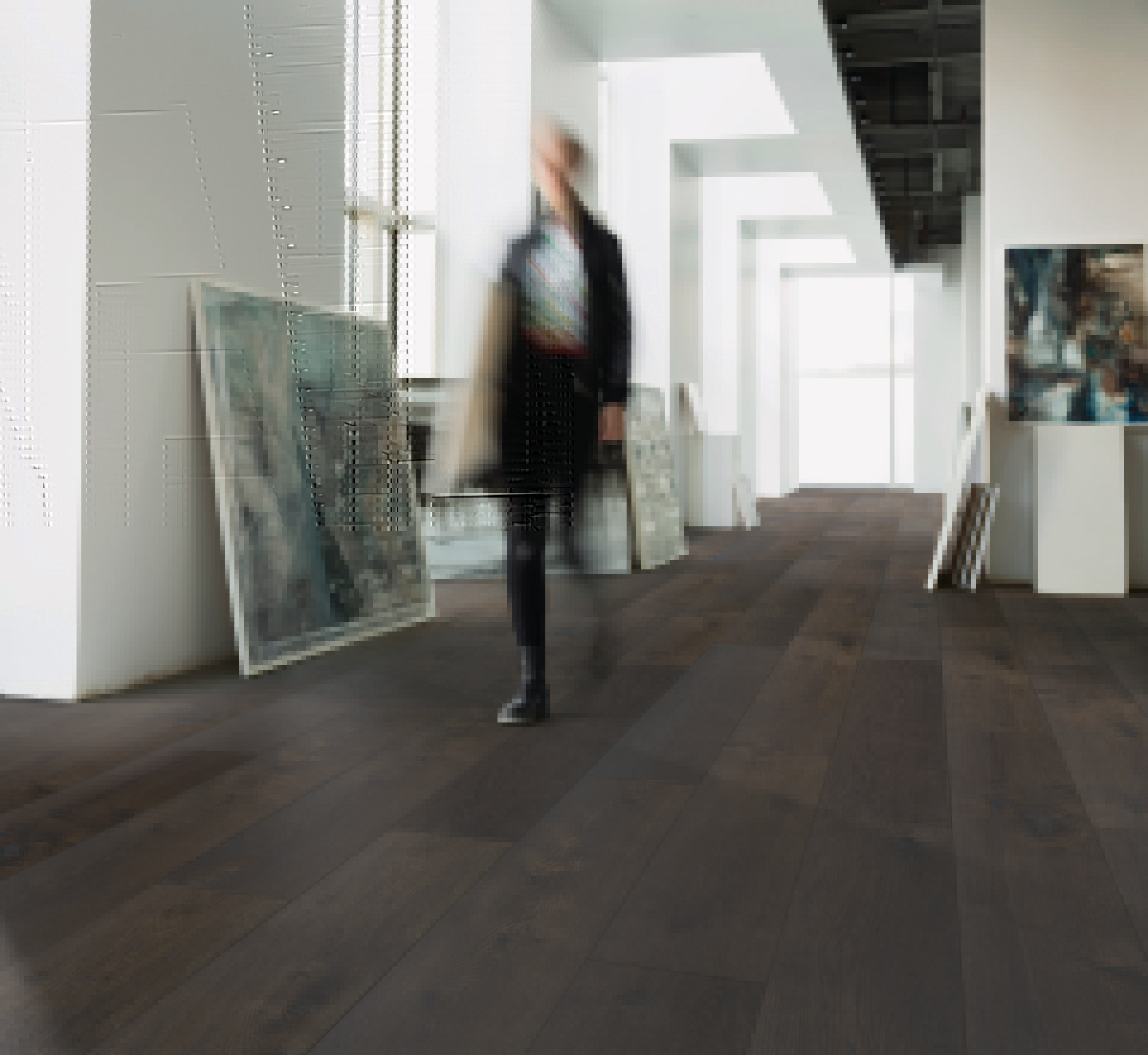 TDurable R064 Eboniza SPC flooring in a high-traffic gallery space