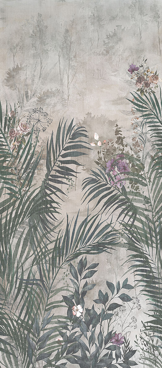 ull view of R161 A Golden Cane SPC wall panel – decorative waterproof panel with tropical leaf design