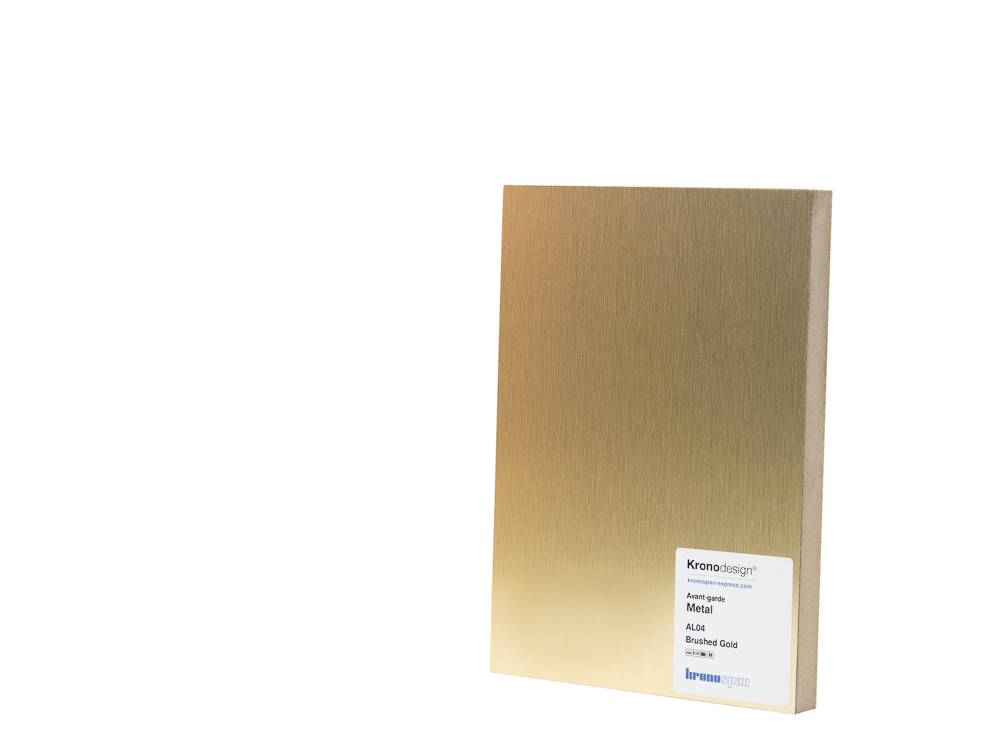 Second view of "AL04 Brushed Gold", showcasing its lustrous, textured surface and modern aesthetic.