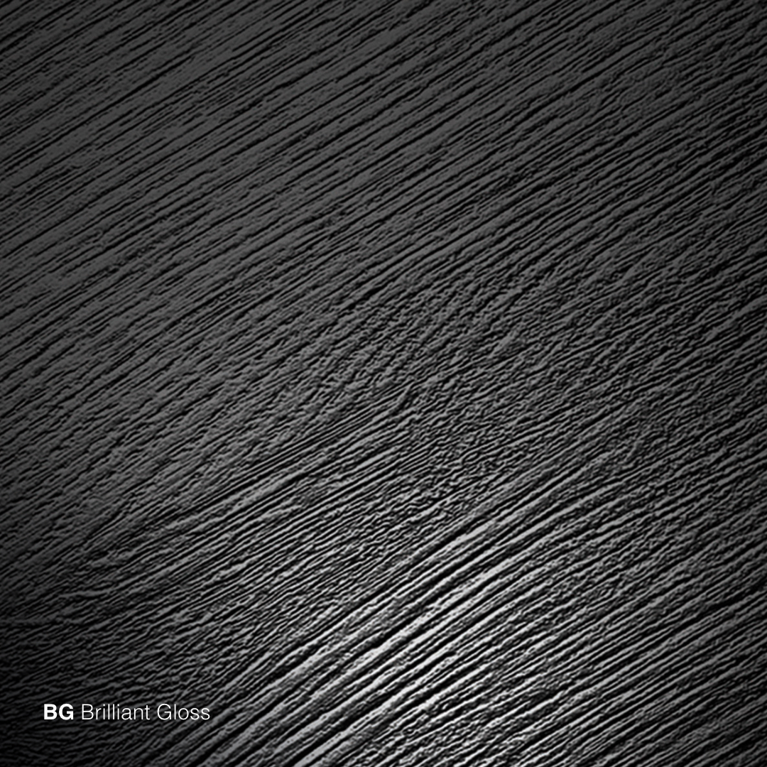 A black and white photo of Spc Flooring's Z200 Ramsey Oak wood grain background with a brilliant gloss. 