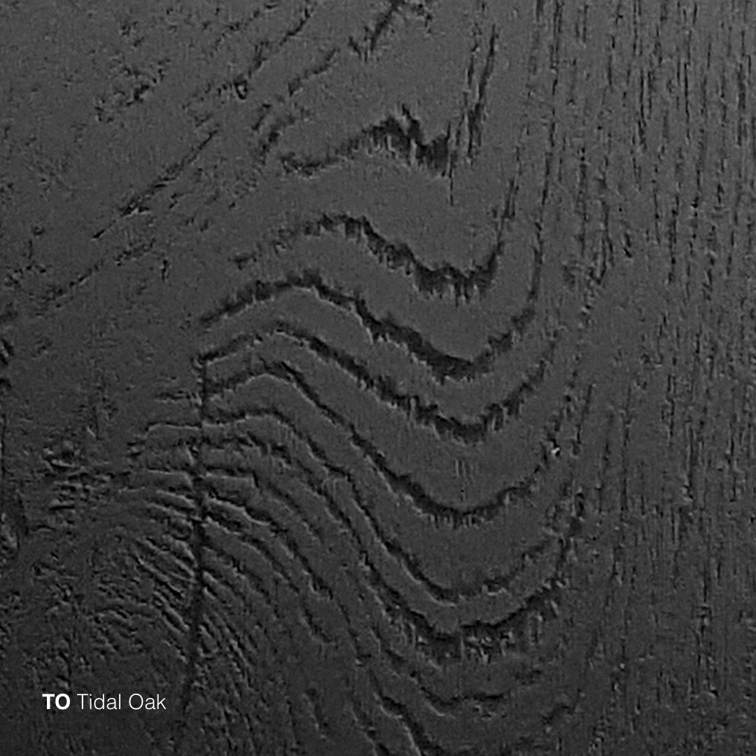 A black and white photo of Tidal Oak laminate flooring's wood grain pattern.