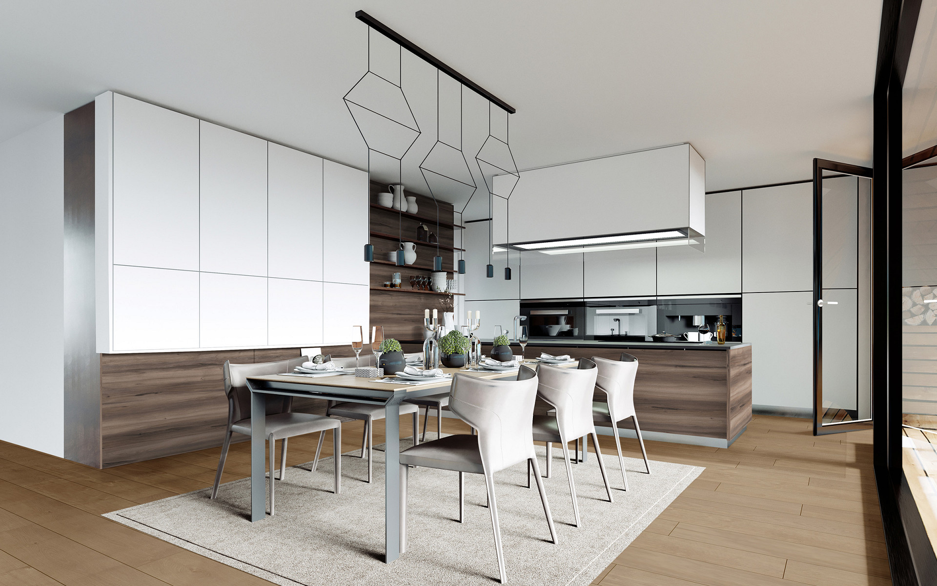 Elegant dining space featuring R065 ROCKO 5+1 SPC flooring
