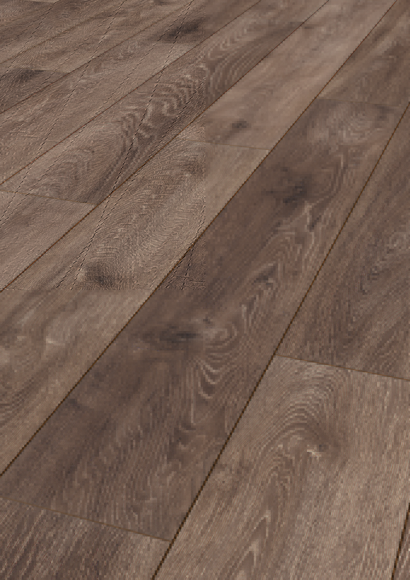 Detailed view of K233 Earthen Oak MO.RE! sample, highlighting warm brown tones and pronounced grain patterns.
