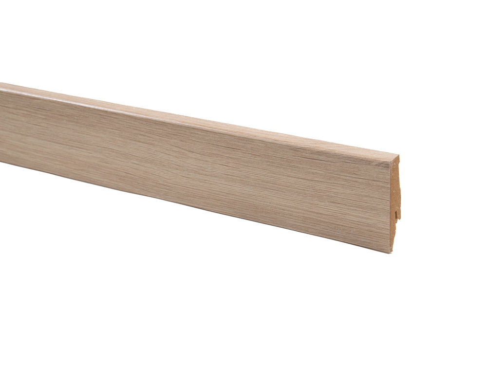 Detailed close-up of 5554 Plastic Skirting Board K58C, showcasing its texture and design.